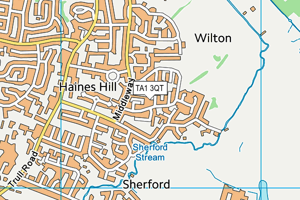 TA1 3QT map - OS VectorMap District (Ordnance Survey)