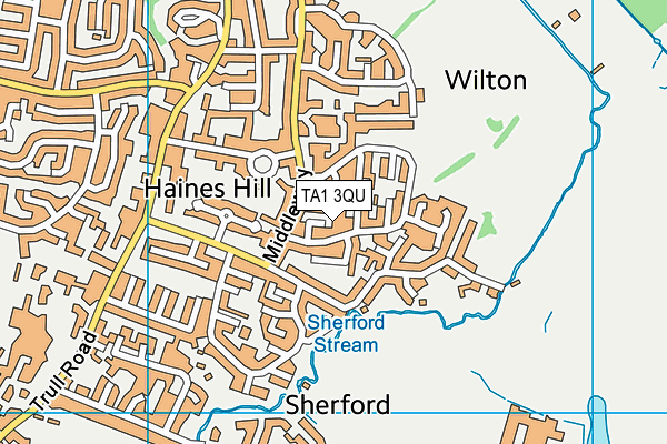 TA1 3QU map - OS VectorMap District (Ordnance Survey) TA1 3QU map - OS VectorMap District (Ordnance Survey)