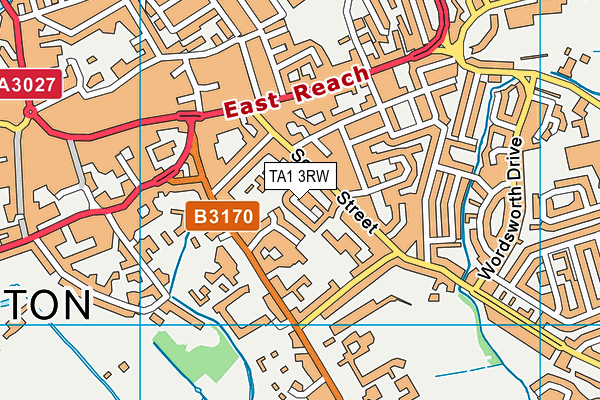 TA1 3RW map - OS VectorMap District (Ordnance Survey) TA1 3RW map - OS VectorMap District (Ordnance Survey)