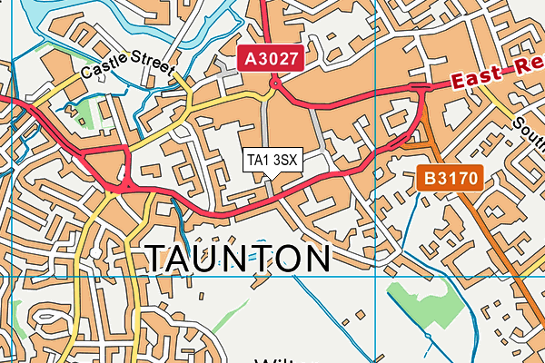 TA1 3SX map - OS VectorMap District (Ordnance Survey) TA1 3SX map - OS VectorMap District (Ordnance Survey)