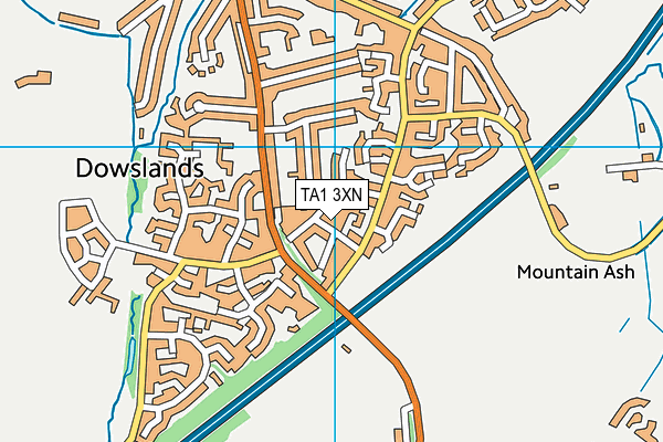 TA1 3XN map - OS VectorMap District (Ordnance Survey) TA1 3XN map - OS VectorMap District (Ordnance Survey)