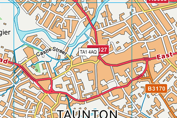 TA1 4AQ map - OS VectorMap District (Ordnance Survey) TA1 4AQ map - OS VectorMap District (Ordnance Survey)