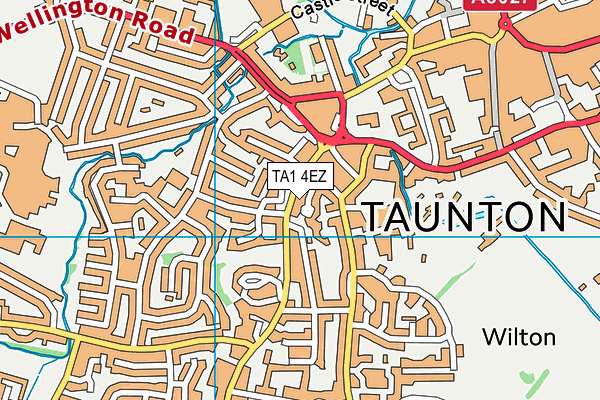 TA1 4EZ map - OS VectorMap District (Ordnance Survey) TA1 4EZ map - OS VectorMap District (Ordnance Survey)