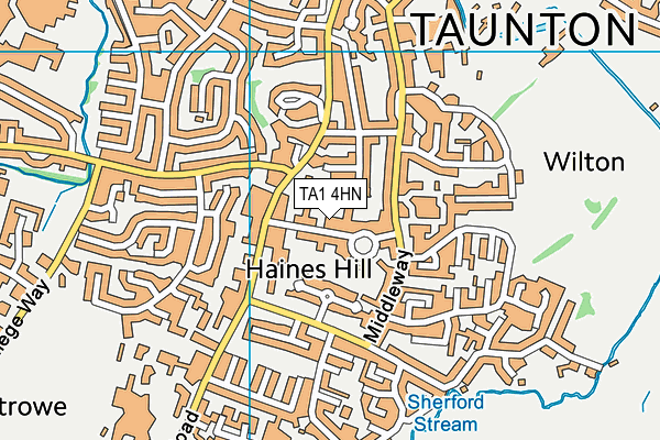 TA1 4HN map - OS VectorMap District (Ordnance Survey) TA1 4HN map - OS VectorMap District (Ordnance Survey)