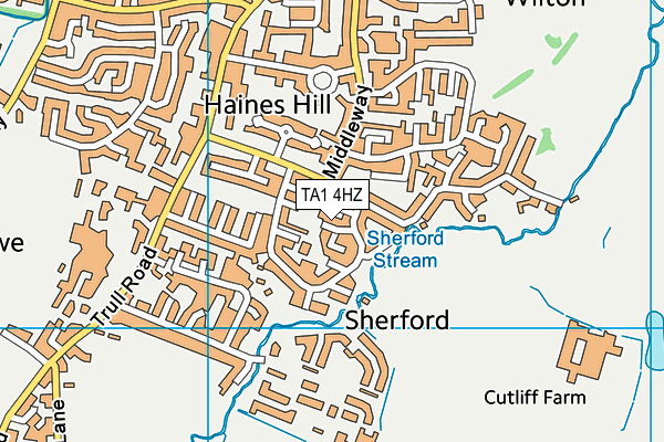 TA1 4HZ map - OS VectorMap District (Ordnance Survey) TA1 4HZ map - OS VectorMap District (Ordnance Survey)