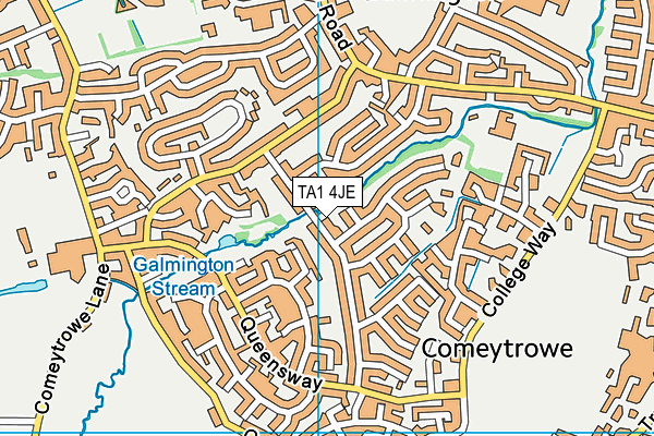 TA1 4JE map - OS VectorMap District (Ordnance Survey) TA1 4JE map - OS VectorMap District (Ordnance Survey)