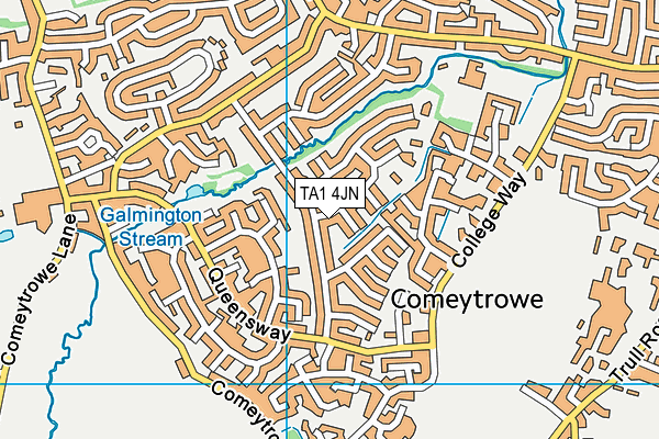 TA1 4JN map - OS VectorMap District (Ordnance Survey) TA1 4JN map - OS VectorMap District (Ordnance Survey)