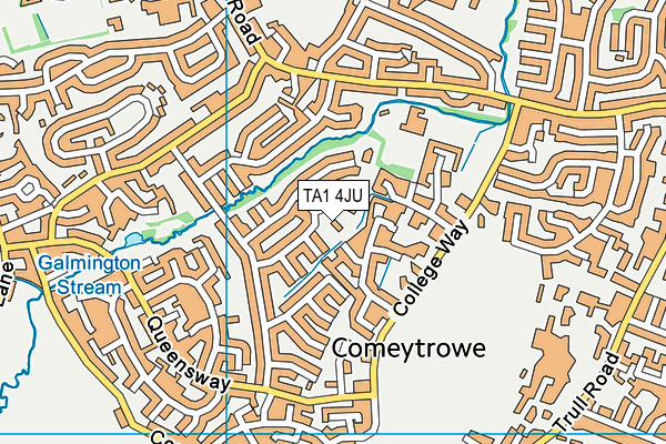 TA1 4JU map - OS VectorMap District (Ordnance Survey) TA1 4JU map - OS VectorMap District (Ordnance Survey)