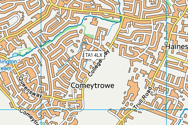 TA1 4LX map - OS VectorMap District (Ordnance Survey) TA1 4LX map - OS VectorMap District (Ordnance Survey)