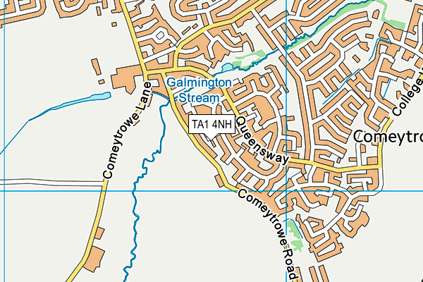 TA1 4NH map - OS VectorMap District (Ordnance Survey) TA1 4NH map - OS VectorMap District (Ordnance Survey)