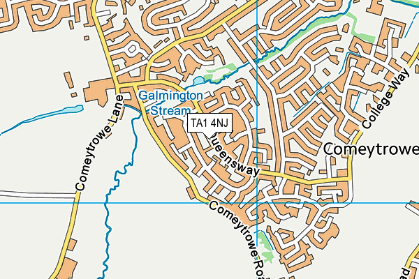 TA1 4NJ map - OS VectorMap District (Ordnance Survey) TA1 4NJ map - OS VectorMap District (Ordnance Survey)