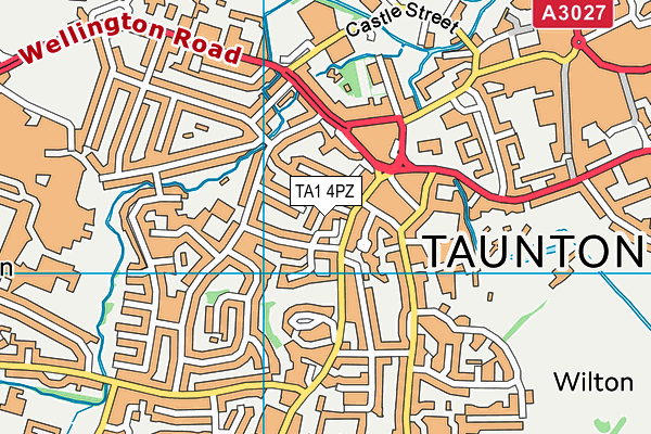 TA1 4PZ map - OS VectorMap District (Ordnance Survey) TA1 4PZ map - OS VectorMap District (Ordnance Survey)
