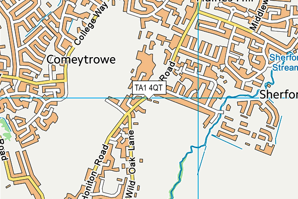 TA1 4QT map - OS VectorMap District (Ordnance Survey) TA1 4QT map - OS VectorMap District (Ordnance Survey)