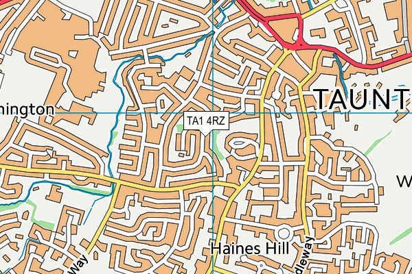 TA1 4RZ map - OS VectorMap District (Ordnance Survey) TA1 4RZ map - OS VectorMap District (Ordnance Survey)