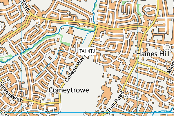 TA1 4TJ map - OS VectorMap District (Ordnance Survey) TA1 4TJ map - OS VectorMap District (Ordnance Survey)
