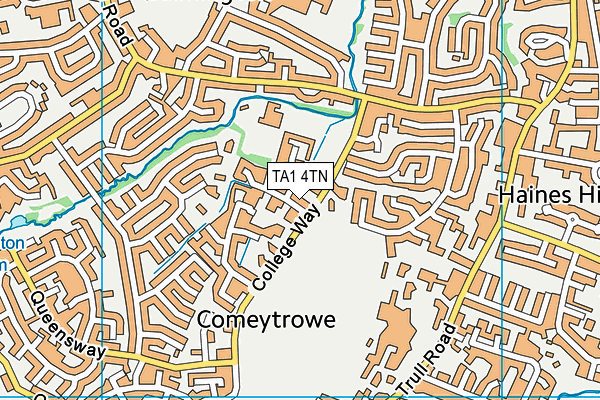 TA1 4TN map - OS VectorMap District (Ordnance Survey) TA1 4TN map - OS VectorMap District (Ordnance Survey)