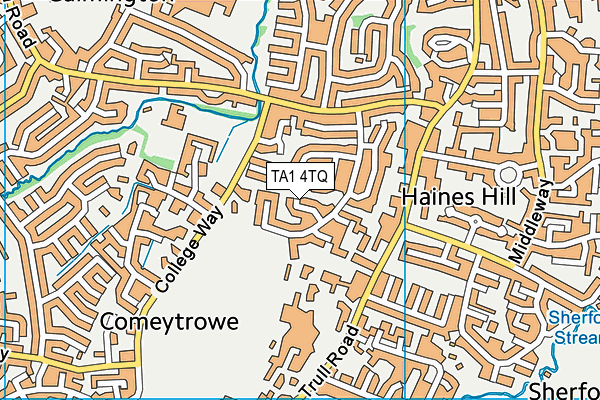 TA1 4TQ map - OS VectorMap District (Ordnance Survey) TA1 4TQ map - OS VectorMap District (Ordnance Survey)