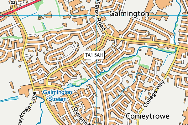 TA1 5AH map - OS VectorMap District (Ordnance Survey) TA1 5AH map - OS VectorMap District (Ordnance Survey)
