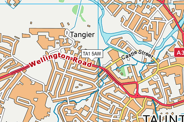 TA1 5AW map - OS VectorMap District (Ordnance Survey) TA1 5AW map - OS VectorMap District (Ordnance Survey)