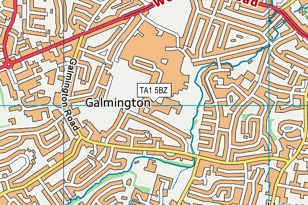 TA1 5BZ map - OS VectorMap District (Ordnance Survey) TA1 5BZ map - OS VectorMap District (Ordnance Survey)