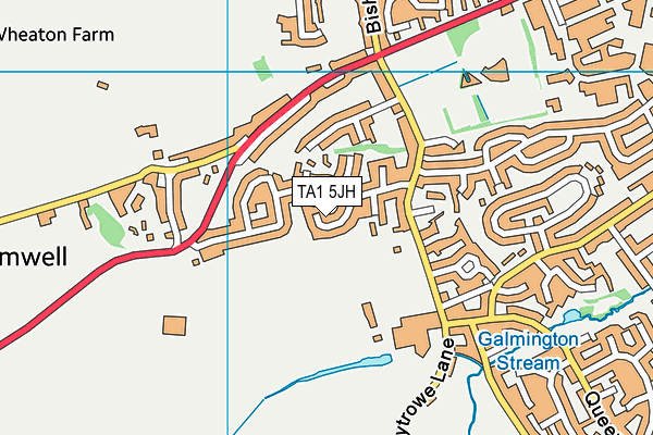 TA1 5JH map - OS VectorMap District (Ordnance Survey) TA1 5JH map - OS VectorMap District (Ordnance Survey)