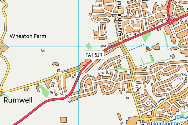 TA1 5JR map - OS VectorMap District (Ordnance Survey) TA1 5JR map - OS VectorMap District (Ordnance Survey)