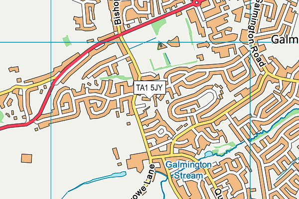 TA1 5JY map - OS VectorMap District (Ordnance Survey) TA1 5JY map - OS VectorMap District (Ordnance Survey)