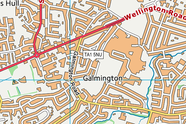 TA1 5NU map - OS VectorMap District (Ordnance Survey)
