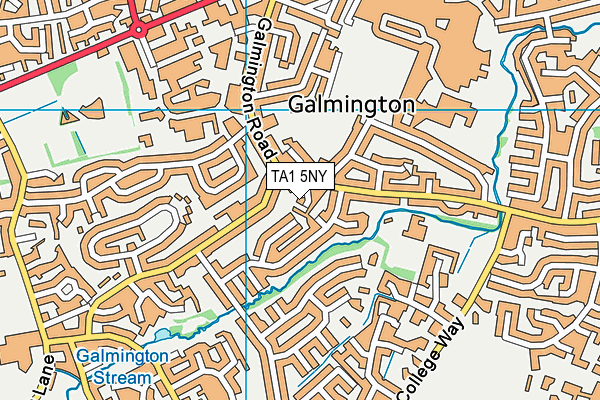 TA1 5NY map - OS VectorMap District (Ordnance Survey) TA1 5NY map - OS VectorMap District (Ordnance Survey)
