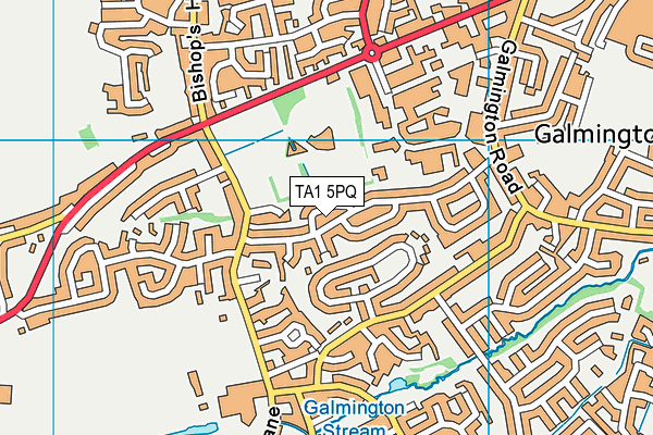 TA1 5PQ map - OS VectorMap District (Ordnance Survey) TA1 5PQ map - OS VectorMap District (Ordnance Survey)