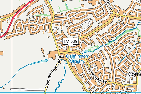 TA1 5QG map - OS VectorMap District (Ordnance Survey) TA1 5QG map - OS VectorMap District (Ordnance Survey)