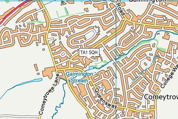 TA1 5QH map - OS VectorMap District (Ordnance Survey) TA1 5QH map - OS VectorMap District (Ordnance Survey)