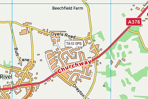 TA10 0PS map - OS VectorMap District (Ordnance Survey) TA10 0PS map - OS VectorMap District (Ordnance Survey)