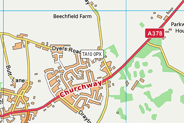 TA10 0PX map - OS VectorMap District (Ordnance Survey) TA10 0PX map - OS VectorMap District (Ordnance Survey)