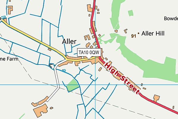 TA10 0QW map - OS VectorMap District (Ordnance Survey) TA10 0QW map - OS VectorMap District (Ordnance Survey)