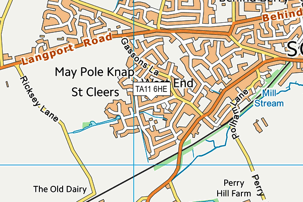 TA11 6HE map - OS VectorMap District (Ordnance Survey) TA11 6HE map - OS VectorMap District (Ordnance Survey)