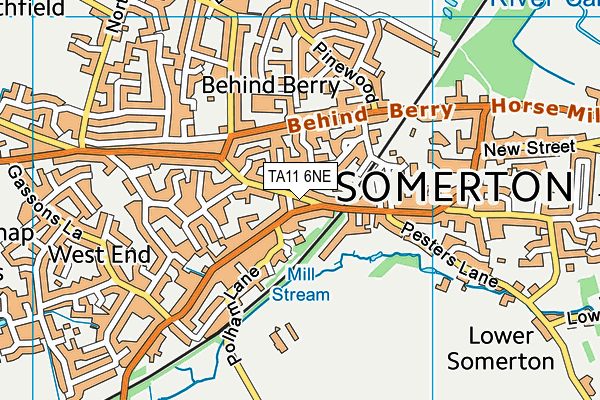 TA11 6NE map - OS VectorMap District (Ordnance Survey) TA11 6NE map - OS VectorMap District (Ordnance Survey)