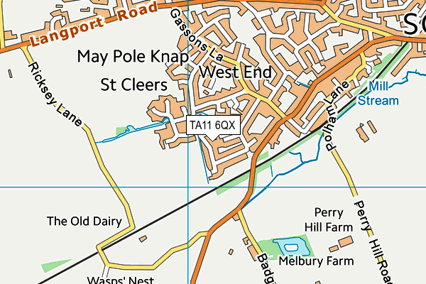 TA11 6QX map - OS VectorMap District (Ordnance Survey) TA11 6QX map - OS VectorMap District (Ordnance Survey)