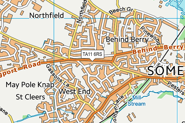 TA11 6RS map - OS VectorMap District (Ordnance Survey) TA11 6RS map - OS VectorMap District (Ordnance Survey)