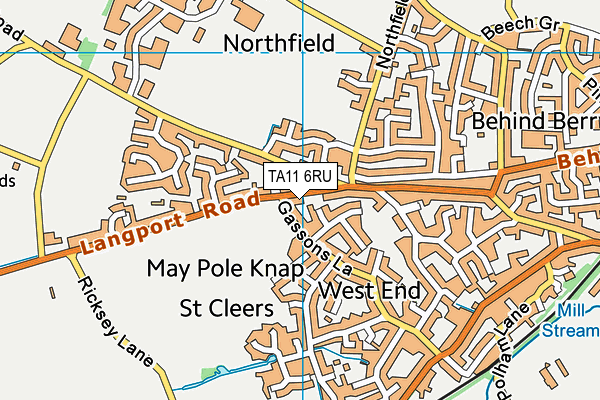 TA11 6RU map - OS VectorMap District (Ordnance Survey)