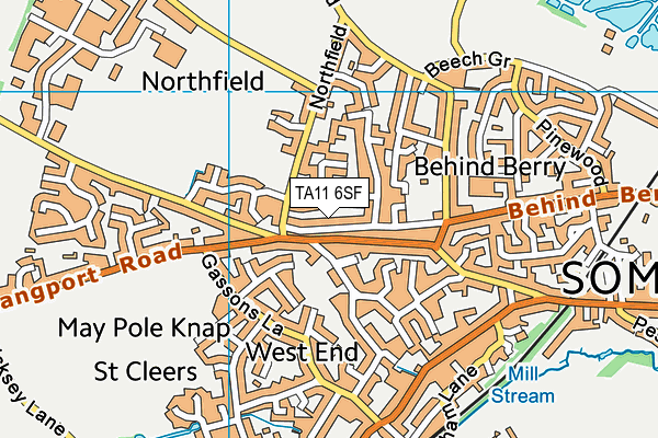 TA11 6SF map - OS VectorMap District (Ordnance Survey)