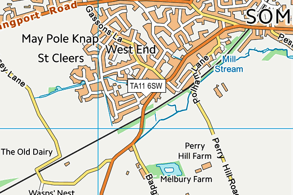 TA11 6SW map - OS VectorMap District (Ordnance Survey)