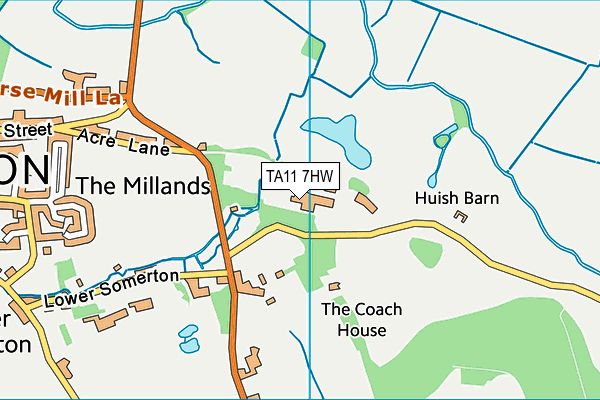 TA11 7HW map - OS VectorMap District (Ordnance Survey) TA11 7HW map - OS VectorMap District (Ordnance Survey)