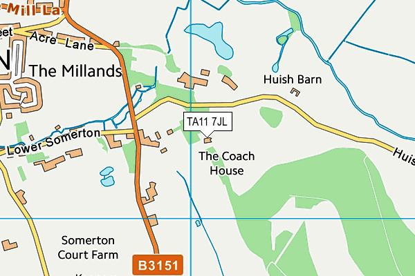 TA11 7JL map - OS VectorMap District (Ordnance Survey) TA11 7JL map - OS VectorMap District (Ordnance Survey)