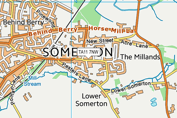 TA11 7NW map - OS VectorMap District (Ordnance Survey) TA11 7NW map - OS VectorMap District (Ordnance Survey)