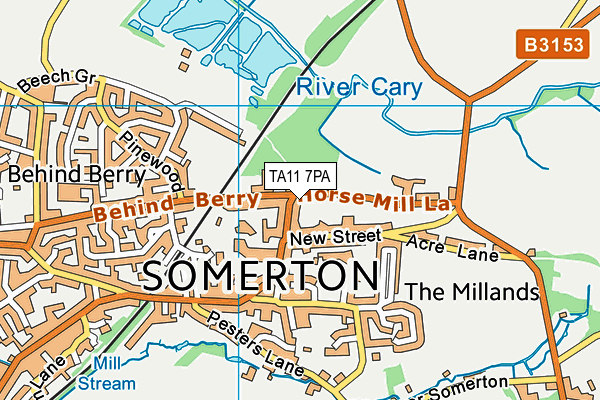 TA11 7PA map - OS VectorMap District (Ordnance Survey) TA11 7PA map - OS VectorMap District (Ordnance Survey)
