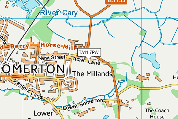 TA11 7PW map - OS VectorMap District (Ordnance Survey) TA11 7PW map - OS VectorMap District (Ordnance Survey)