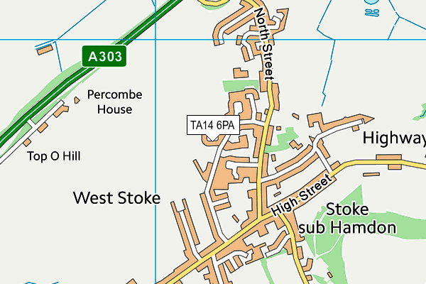 TA14 6PA map - OS VectorMap District (Ordnance Survey) TA14 6PA map - OS VectorMap District (Ordnance Survey)