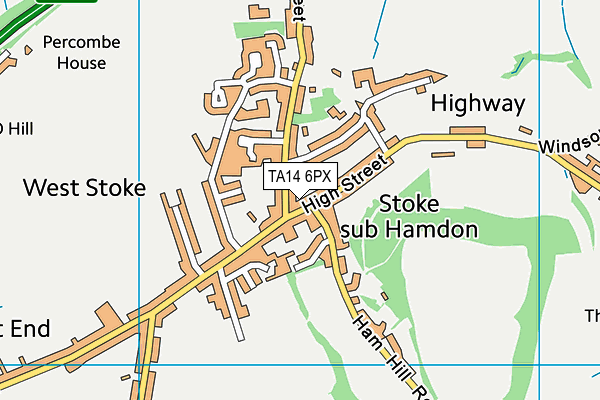 TA14 6PX map - OS VectorMap District (Ordnance Survey) TA14 6PX map - OS VectorMap District (Ordnance Survey)