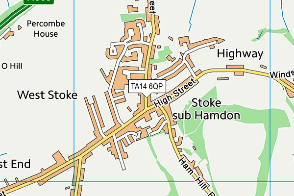 TA14 6QP map - OS VectorMap District (Ordnance Survey) TA14 6QP map - OS VectorMap District (Ordnance Survey)
